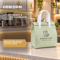 Sac isotherme non tissé pour boissons à emporter avec doublure en aluminium, impression personnalisée pour jus, café, thé et livraison de café