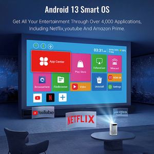 Android dựa trên OS 2.5hr Thời gian chơi thông minh 1080P hỗ trợ <span class=keywords><strong>3500</strong></span> <span class=keywords><strong>Lumens</strong></span> 150 "Màn hình wifi6 & BT Miracast có thể sạc lại pin máy chiếu - Product Image 4