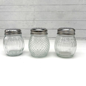 En stock : Pot en verre ondulé en forme d'<span class=keywords><strong>ampoule</strong></span> de 150 ml pour épices, sel et poivre, avec couvercle perforé en acier inoxydable - Product Image 6