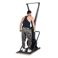 Appareil de ski ergométrique commercial à résistance à l'air, entraîneur cardio complet pour le corps entier avec support au sol pour équipement de fitness en salle de sport