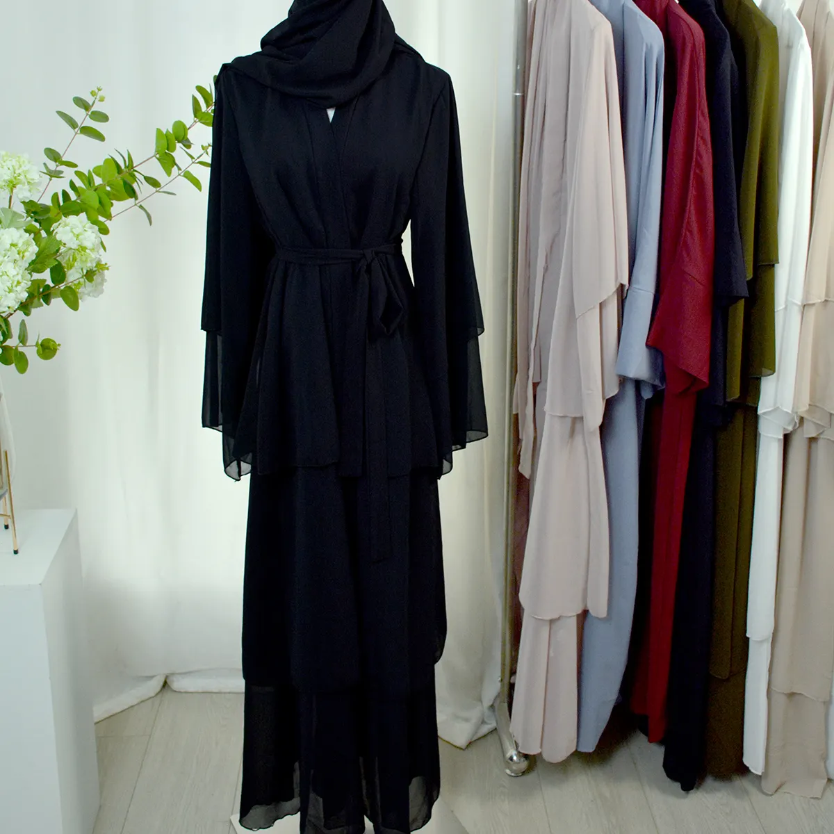 Turquía Casual Modest Friperie Bale Lere Choix negro Dubai moda Jilbab Abayas para mujeres musulmanas Kaftan vestidos mujeres