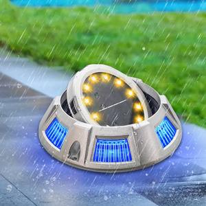 Lampe solaire de terrasse améliorée 12+6 LED, éclairage solaire de chemin extérieur, lampe de marquage routier étanche pour trottoir, allée, décoration de jardin - Product Image 1