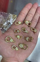 Fermoir de bijoux en forme de cœur micro-pavé CZ, fermoir diamanté pour la fabrication de colliers