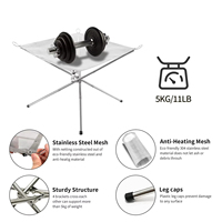 Foyers d'extérieur Support de feu de camp pliant d'extérieur Brûleur de feu en acier inoxydable Support pratique Support de filet de camping pour barbecue