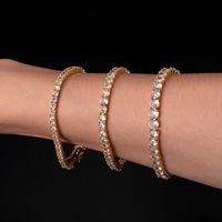 Bracelet Tennis en Moissanite Anti-ternissement en Argent Sterling 925, 2-6,5 mm, VVS, pour Femmes et Hommes, Vente en Gros