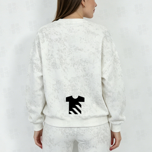 Custom Women Acid Wash Jumper Soft Cotton Air <b>Layer</b> Loose Fit Pullover <b>Top</b> Embroidered Oversized Vintage Crew Neck Sweatshirt - Product Image 4