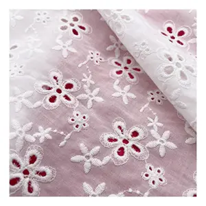 Coton poinçon 2023 nouveau design tissu de broderie florale sur 9088