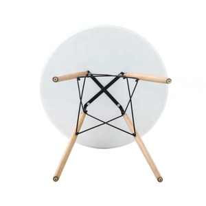 Mesa de Comedor Redonda Moderna de Madera MDF Blanca con Patas de Metal y Tubos Metálicos, Económica y Elegante, para Banquetes, Venta Caliente 2026 - Product Image 3