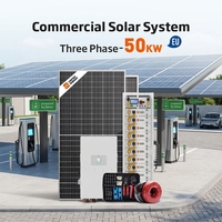 Sistema de Energía Solar Trifásico de 50kW 100kWh con Inversor Híbrido y Almacenamiento en Batería de Litio para Casa, Fábrica o Villa