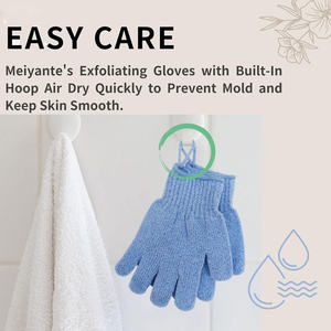 Ensemble de gants de bain exfoliants naturels avec logo personnalisé, en soie et nylon, pour éliminer les peaux mortes, nettoyant pour la douche, gants pour enfants pour massage corporel - Product Image 3
