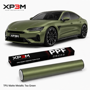 ฟิล์มหุ้มรถยนต์ XP3M สีเขียวชาเมทัลลิกด้าน  แบบซาติน TPU  ความหนา 7.5 มิล  ซ่อมแซมตัวเองได้ ป้องกันรอยขีดข่วน ป้องกันการเหลือง - Product Image 1