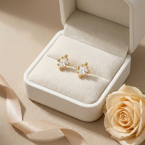 New Collection High Quality Antique Vintage 18K Solid Yellow Gold <b>Rose</b> Cut Diamond Stud Earring For Daily Wear and Bridal Gift - Product Image 4