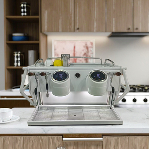 OEM elettrico commerciale macchina da caffè Espresso in stile italia automatica in <span class=keywords><strong>acciaio</strong></span> inox macchina da caffè 12L 2 testa macchina da caffè - Product Image 1