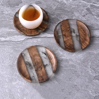 YINHAO Nouveauté : Sous-verre en résine époxy et bois pour boissons – Protection de table pour la maison, le bureau et les bars à café