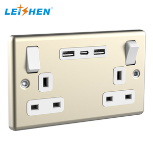 Copertura in metallo 13A/5.6A tipo-C caricabatteria rapido UK USB presa a muro per britannico Regno Unito - Product Image 3