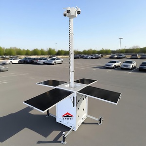 Năng lượng mặt trời Powered Mobile CCTV tháp giám sát với cột điện cho xây dựng trang Web giám sát - Product Image 6