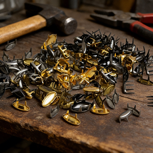 Fabrieksgroothandel ijzeren ovale spijker met 4 klauwen, nikkelvrij, voor schoenen, kleding, PU lederen riemen - Product Image 3