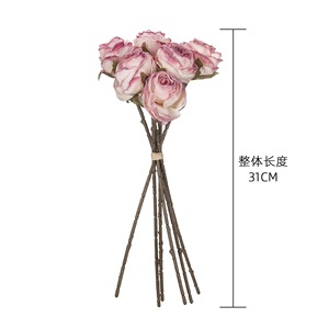 ช่อดอกกุหลาบประดิษฐ์ CallaFloral สีพีช สำหรับตกแต่งงานแต่งงาน งานฝีมือแขวนผนังแบบมาคราเม่ จัดดอกไม้ - Product Image 4