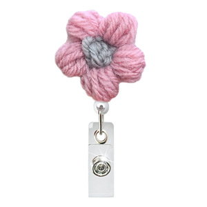Coloré à la main en laine fleur rétractable filature Badge ReelStudent soins de santé carte d'identité infirmière badge bobine rétractable - Product Image 4