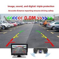 Caméra de recul 12V étanche pour véhicule, mini-radar de stationnement haute définition trois-en-un, unité intégrée pour vision automobile