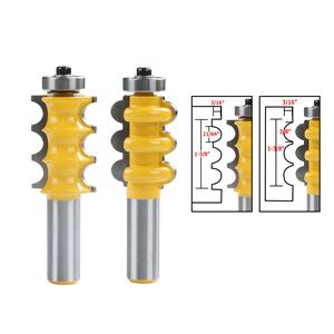 Juego de brocas para molduras de muebles de triple perfil festoneado, 2 brocas, vástago de 1/2 pulgada - Product Image 1