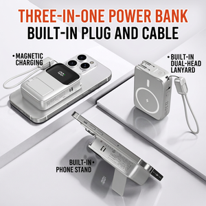 Batterie externe portable 3-en-1 toute nouvelle, super puissante, charge rapide 22,5 W avec câbles détachables et prise AC pliable pour les États-Unis/Canada - Product Image 3