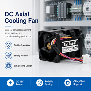 Ventilador Axial de Alta Presión Estática <span class=keywords><strong>Sanyo</strong></span> 9CRA0412P4S04 12V 1.2A 4CM, Ventilador de Refrigeración para Servidor e Inversor con Rodamiento de Bolas PWM de 4 Pines 4048 - Product Image 2