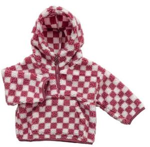 Personalizado niño niña invierno tablero de ajedrez con capucha Sherpa cálido abrigo <span class=keywords><strong>media</strong></span> cremallera bolsillo frontal chaqueta gruesa - Product Image 6