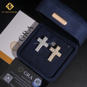 Envío desde EE. UU., Stock Local, Joyería Hip Hop con Incrustaciones de Diamantes que Pasan el Test de Diamantes, Colgante de Cruz de Plata de Ley 925 con Diamantes Moissanite - Product Image 4