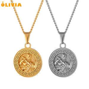 Collier pendentif vintage pour homme en or avec épée et croix, étanche, rétro, ailes de plumes, bijoux en acier inoxydable, collier d'épée <span class=keywords><strong>à</strong></span> ailes d'ange - Product Image 4