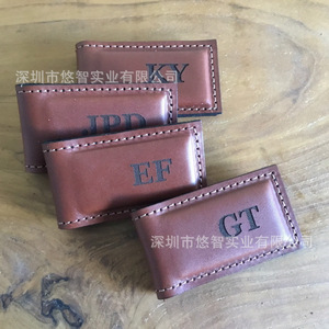 Cartera, Portamonedas para Dólares Estadounidenses, Cartera Corta de Cuero Estilo Europeo y Americano, Marcapáginas Magnético, Logotipo Personalizado Disponible - Product Image 1