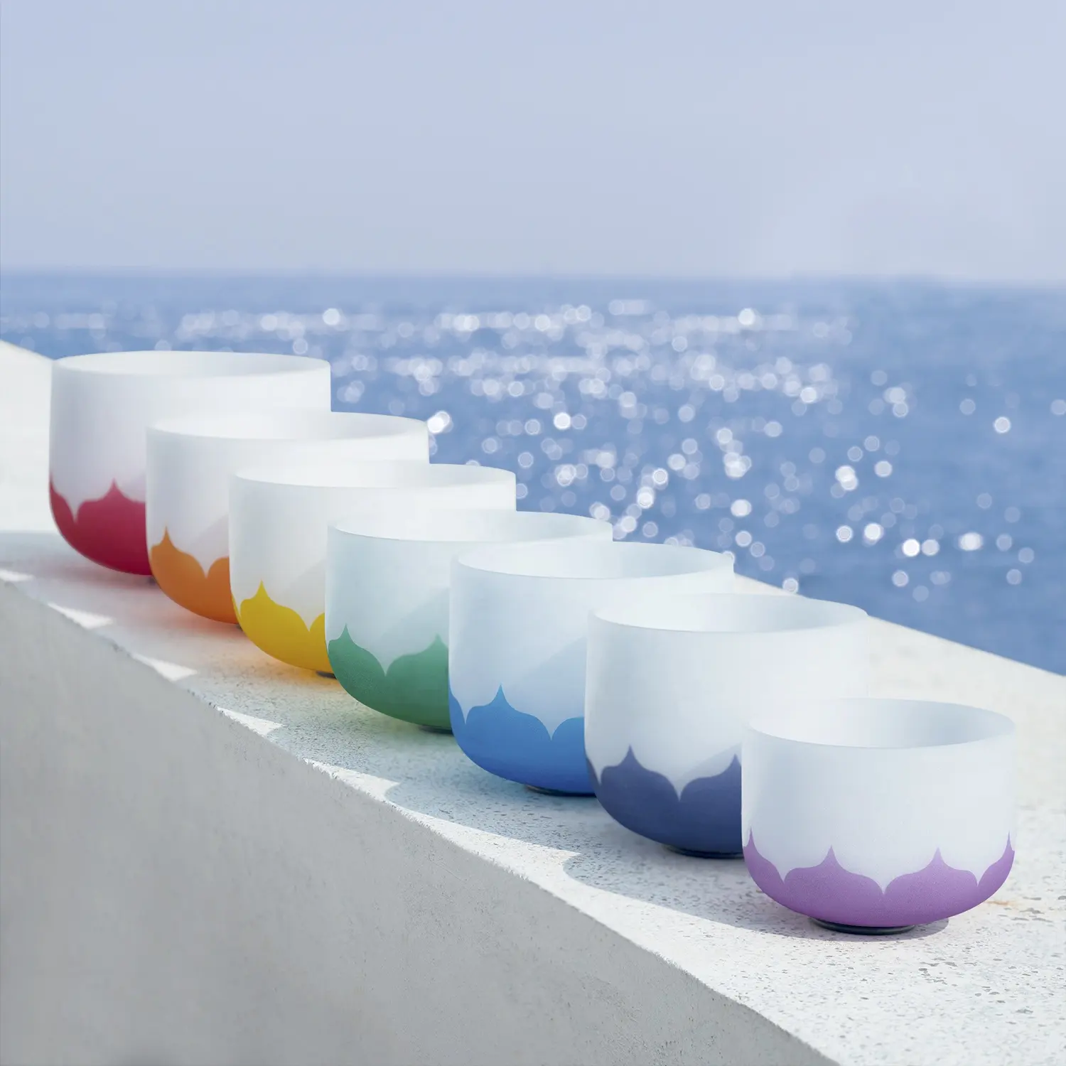Успех хрустальные поющие чаши набор с лотоса дизайн чакра поющие чаши для медитации звуковой терапии