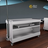 Chariot pliant portable en acier inoxydable et bois pour aliments, stand de vente commercial personnalisé en couleur pour marché extérieur