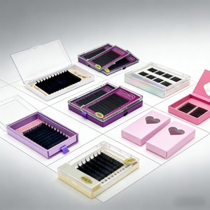 ถาดขนตาปลอมแบบรัสเซียนวอลุ่ม ยี่ห้อ Private Label สำหรับต่อขนตา ขายส่ง สีดำด้าน ขนไหมมิงค์แคชเมียร์ - Product Image 4