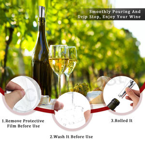 <span class=keywords><strong>Mince</strong></span> et réutilisable Verser Vin Whisky Feuille Argent Drop Verseur Disque Vin Verseur Bouteille Vin Verseur Disques - Product Image 3