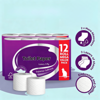 Papier toilette en gros, écologique, doux et respectueux de la peau, non toxique, compatible avec les fosses septiques, en pâte de bois vierge