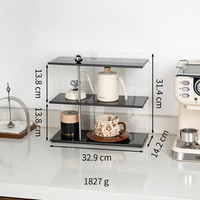 Étagère de rangement multi-niveaux en acier inoxydable pour bouteilles d'eau, cosmétiques, bijoux et figurines