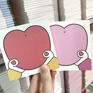Bloc de Notas con Forma de Corazón, Notas Adhesivas con Dibujos Animados, para Estudio y Oficina, Artículos Esenciales para el Regreso a Clases - Product Image 3