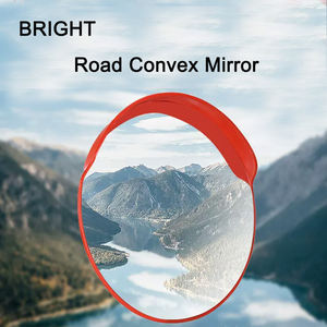 80cm Hochwertiger Runder Außen-Verkehrsspiegel mit 220° Weitwinkel Straßenwarnung in Roter Farbe - Product Image 5