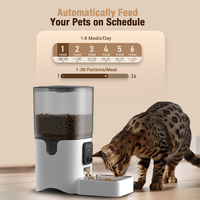 Distributeur automatique de mangeoire pour chat de nouvelle conception avec caméra à objectif Ultra-grand Angle Audio bidirectionnel 2.4G 6L Smart APP Pet Feeding Schedule