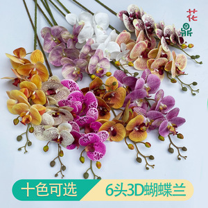 Phalaenopsis Orchid 6-Head 3D Silk <b>Flower</b> Wedding Home Decoration <b>Artificial</b> <b>Flower</b> - Product Image 1