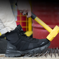 Bottes de sécurité montantes MGN 211 pour hommes avec embout en acier, respirantes, légères, anti-écrasement, chaussures de travail de sécurité