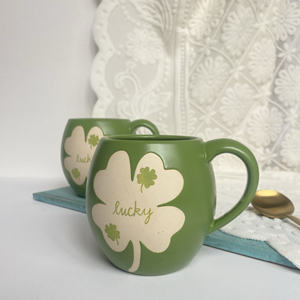 Taza de trébol de cuatro hojas, taza de agua para microondas de gran capacidad, serigrafía, taza de la suerte, Regalo para mamá, mamá - Product Image 2