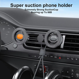 Soporte magnético dual para teléfono con ventosa y cabezal esférico de 17 mm para coche - Product Image 2