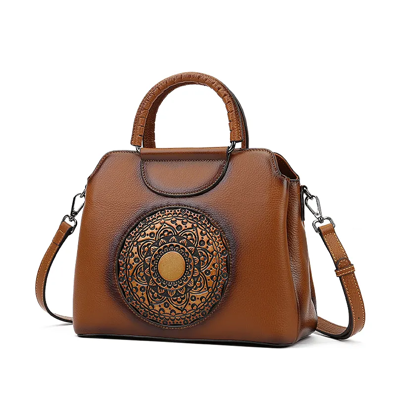 6678 Unique In Design Handmade Metallic Embellishments Adjustable Zippered Minimalistic High-quality Totem Tote Bag