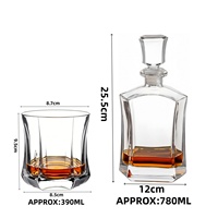 Ensemble cadeau de whisky personnalisé en gros avec logo, ensemble de carafe à whisky en cristal et 6 verres pour mariage et anniversaire