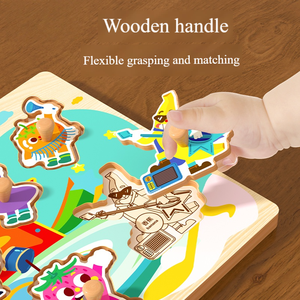 Educação Infantil Brinquedo DIY madeira Puzzle Cognitive <span class=keywords><strong>Board</strong></span> com tema animal para crianças - Product Image 4