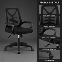 Chaise de bureau moderne à base chromée et dossier en maille, pivotante, pour poste de travail, conférence, école, bureau à domicile