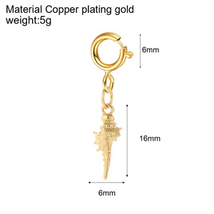 Phong Cách Bohemian thép không gỉ Tự làm mặt dây chuyền vòng cổ 18K vàng cowrie vỏ rùa biển con sao biển cua Mặt dây chuyền Zircon đá dễ thương - Product Image 3