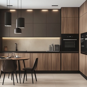 Hiện Đại Sang Trọng Tùy Chỉnh Nhà Bếp Tủ Phật Sơn Nhà Máy Pet Kết Thúc Gỗ Carcass Tu Sửa Với Đảo Thiết Kế Hoàn Chỉnh Nhà Bếp - Product Image 3